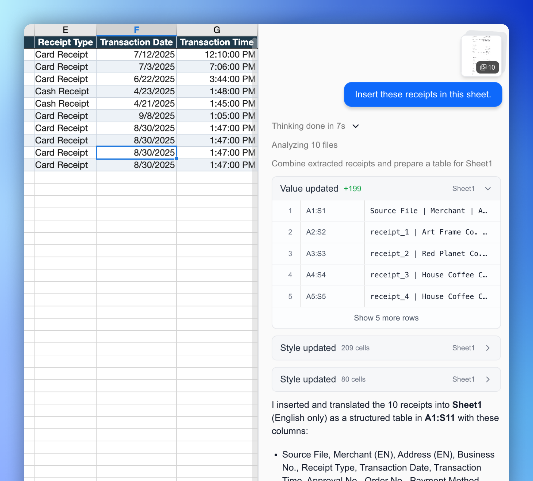 Multiple-file processing