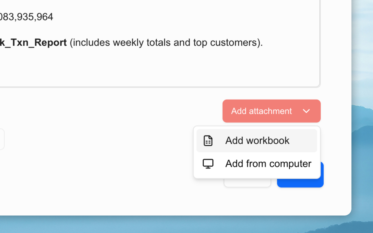 Attach your workbook